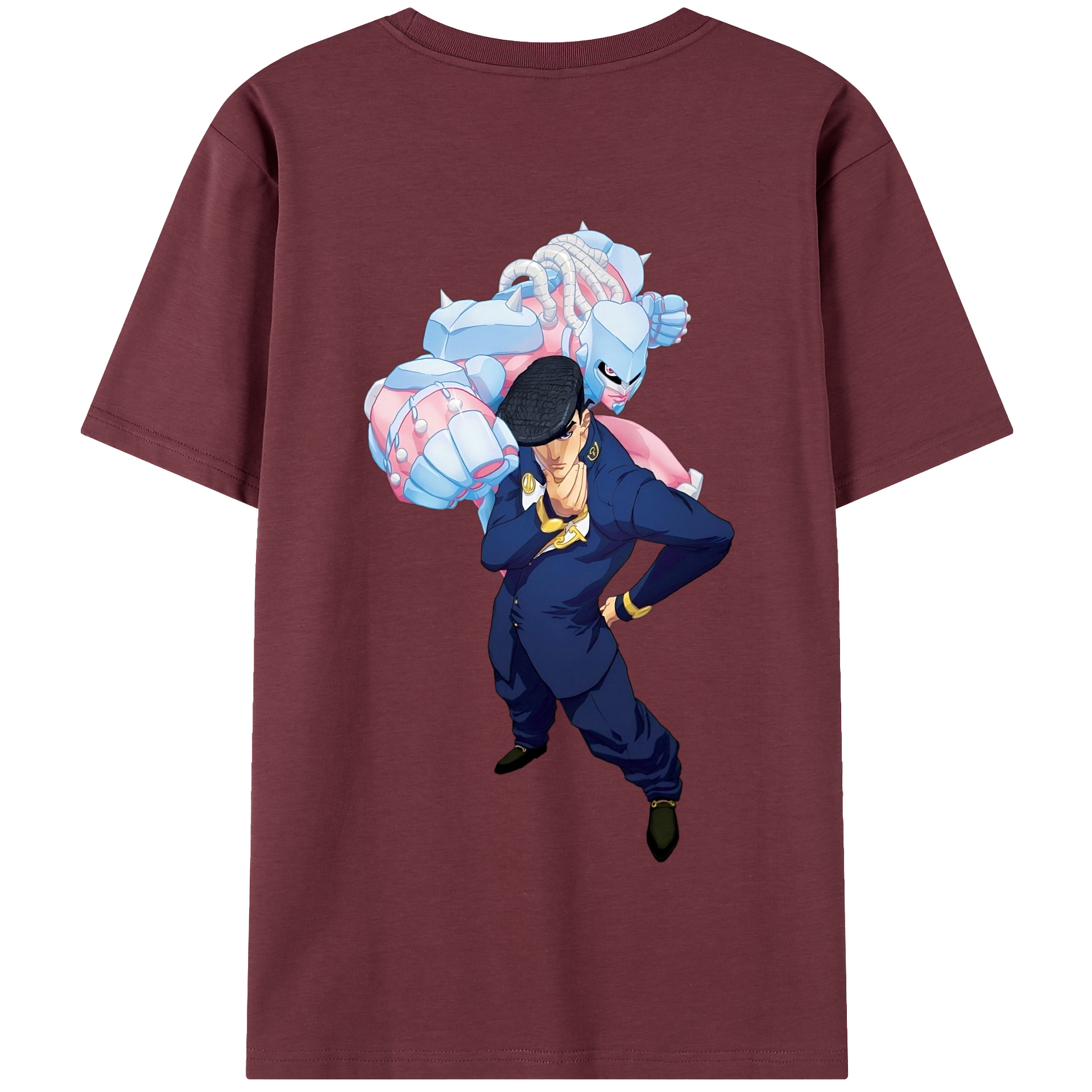（画像用） ジョジョの奇妙な冒険 ひがしかた じょうすけ JoJo's Bizarre Adventure Higashikata Josuke 綿100％半袖Tシャツ（背面プリント）